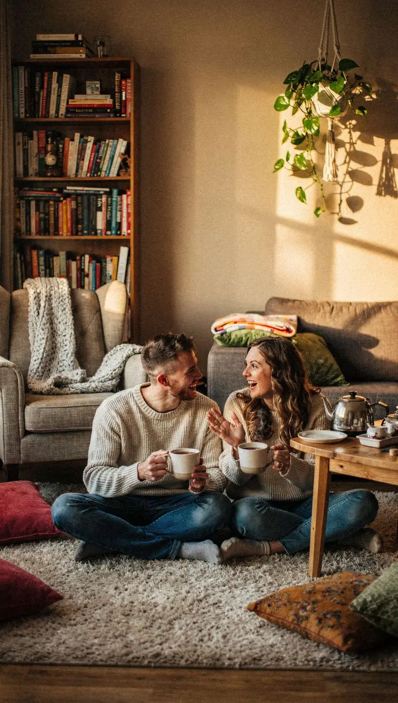 Moteris ramiai pasiruošia arbatos ceremoniją šviesiame, patogiame virtuvės kampelyje.